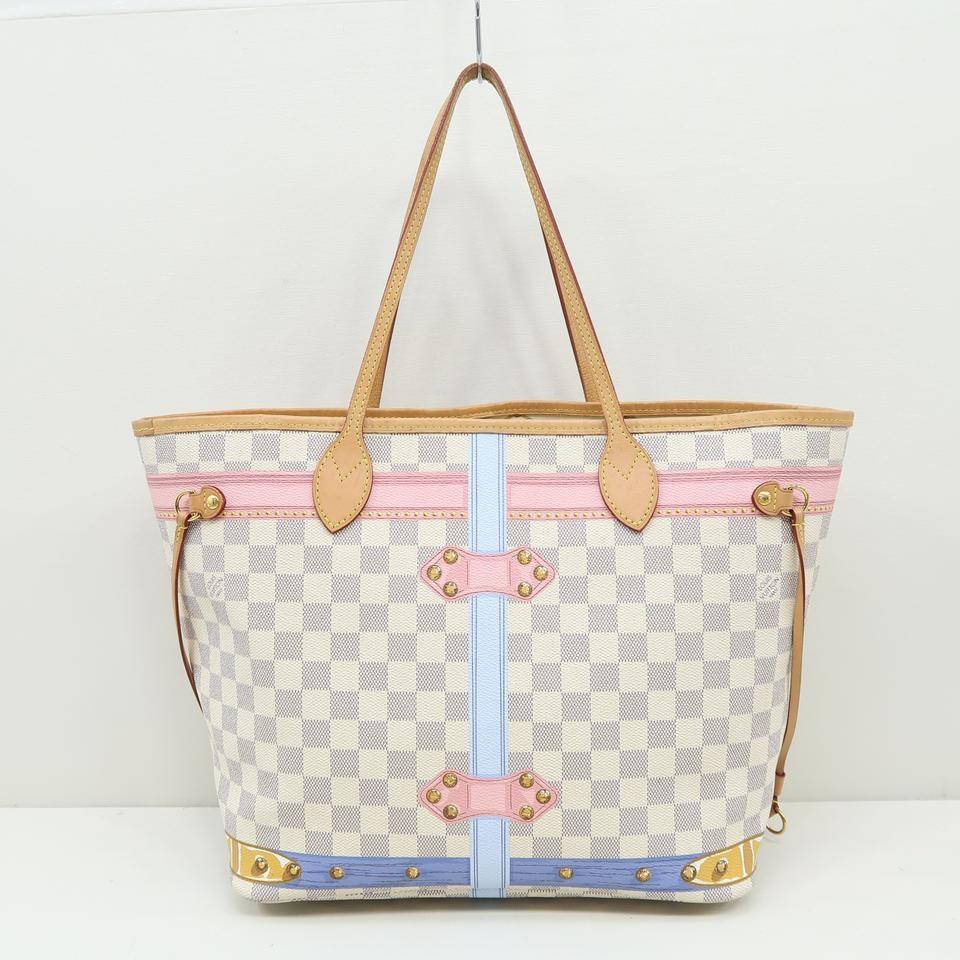 Louis Vuitton Neverfull W Mm Trunk White Damier Azur Canvas Shoulder Bag