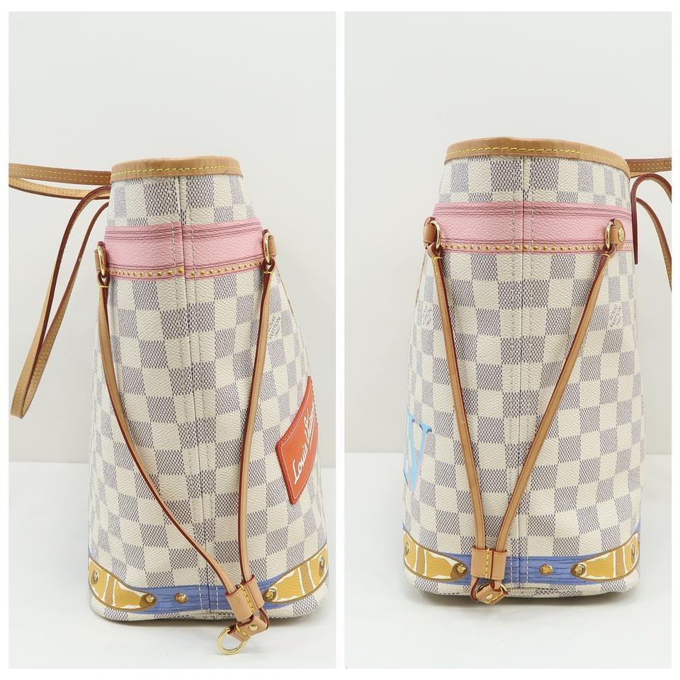 Louis Vuitton Neverfull W Mm Trunk White Damier Azur Canvas Shoulder Bag