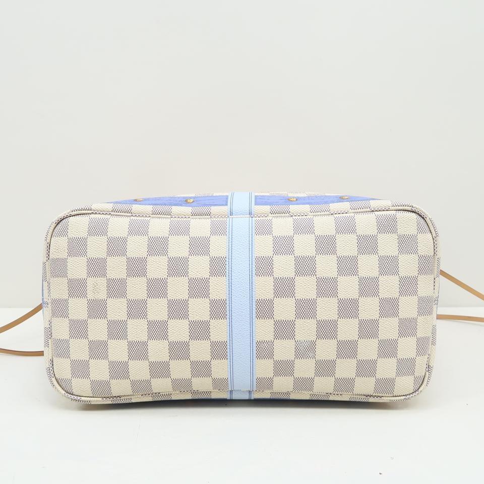 Louis Vuitton Neverfull W Mm Trunk White Damier Azur Canvas Shoulder Bag
