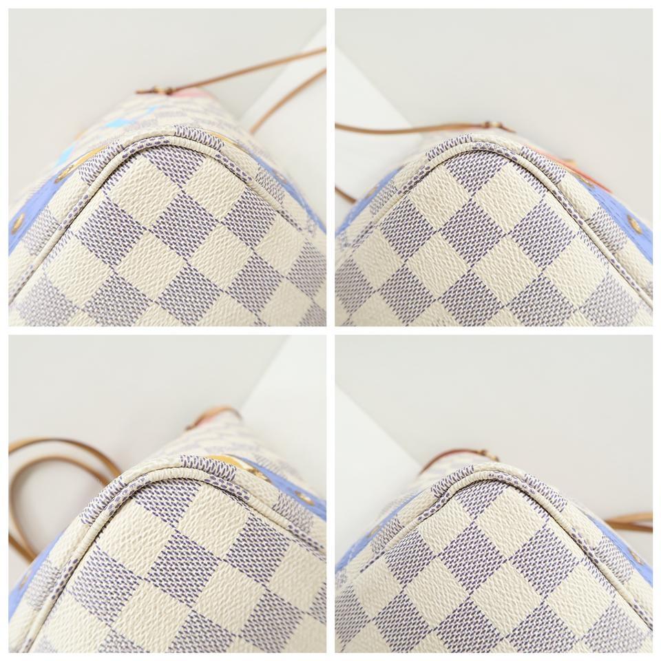 Louis Vuitton Neverfull W Mm Trunk White Damier Azur Canvas Shoulder Bag