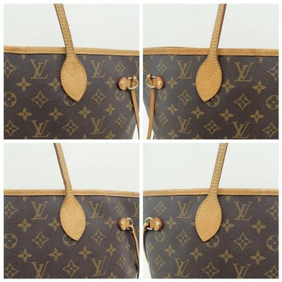 Louis Vuitton Neverfull Mm Cerise Brown Monogram Canvas Shoulder Bag