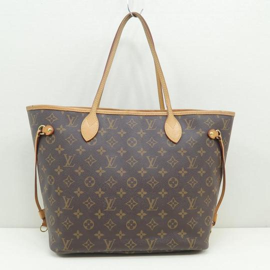 Louis Vuitton Neverfull Mm Cerise Brown Monogram Canvas Shoulder Bag