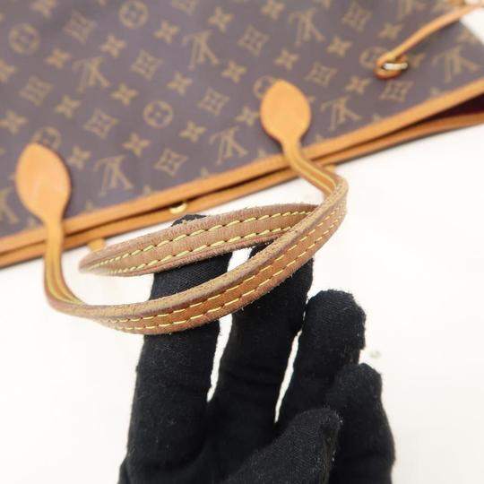 Louis Vuitton Neverfull Neo Mm Cerise with Pouch Brown Monogram Canvas Shoulder Bag