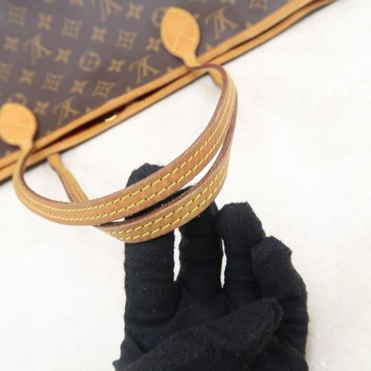 Louis Vuitton Neverfull Mm Tote Piment Orange with Pouch Brown Monogram Canvas Shoulder Bag