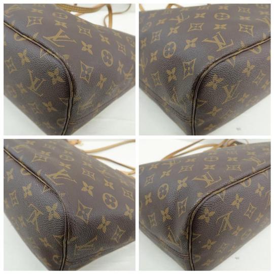 Louis Vuitton Neverfull Mm Cerise Brown Monogram Canvas Shoulder Bag