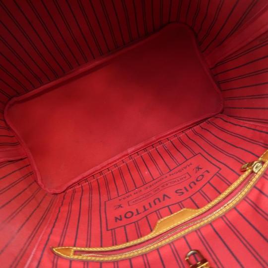 Louis Vuitton Neverfull Neo Mm Cerise with Pouch Brown Monogram Canvas Shoulder Bag