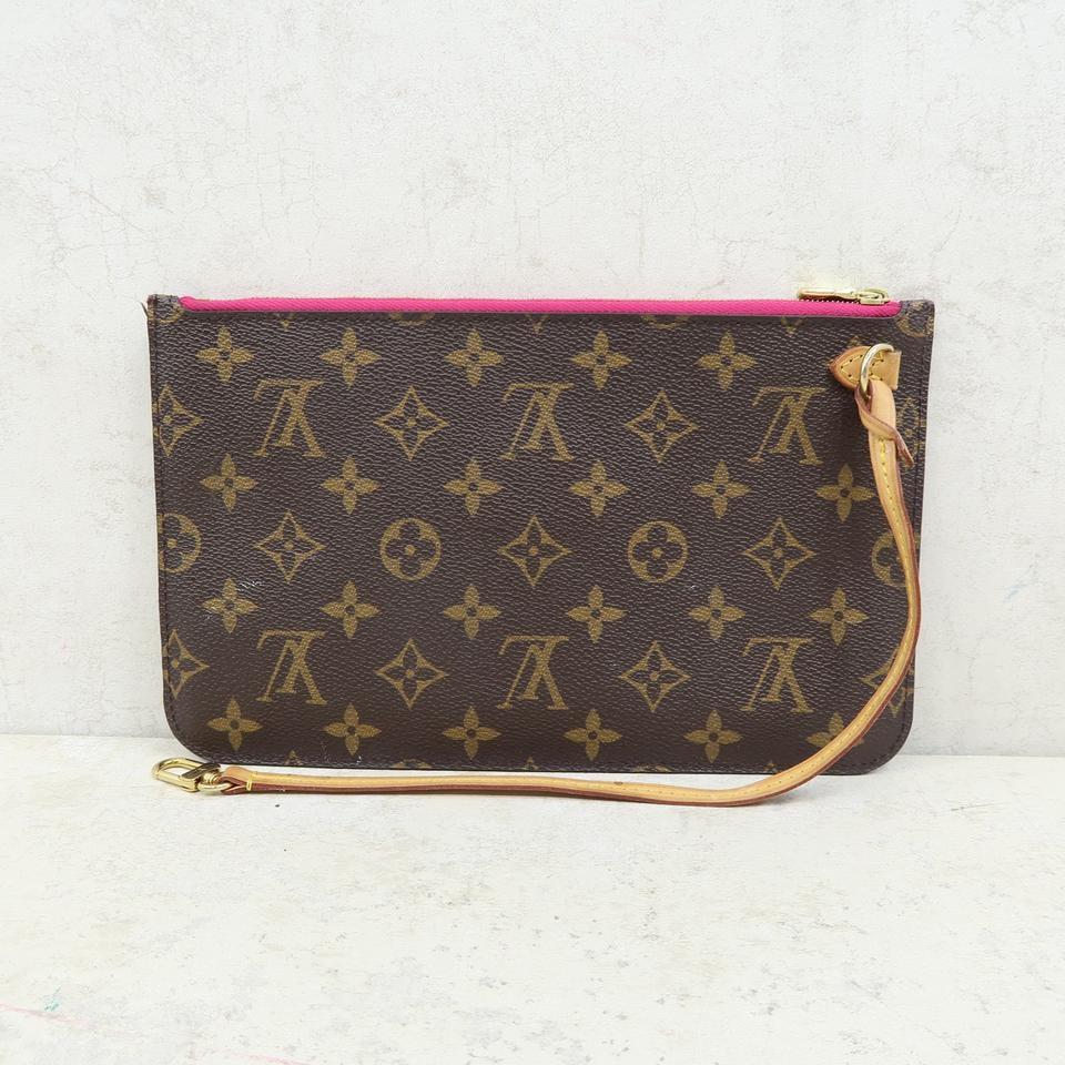 Louis Vuitton Neverfull Mm Pivoine Pink Interior with Pouch Brown Monogram Tote