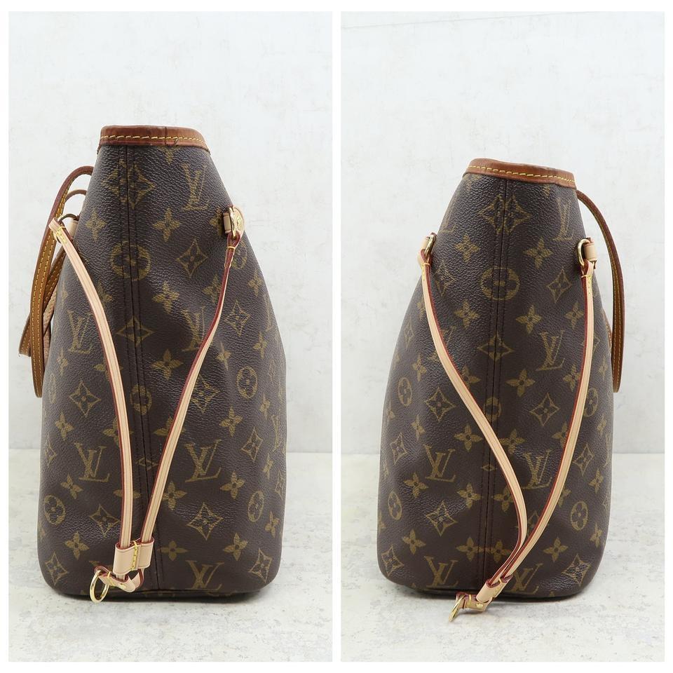 Louis Vuitton 2017 Neverfull Monogram Brown Pink MM Bag with Pouch