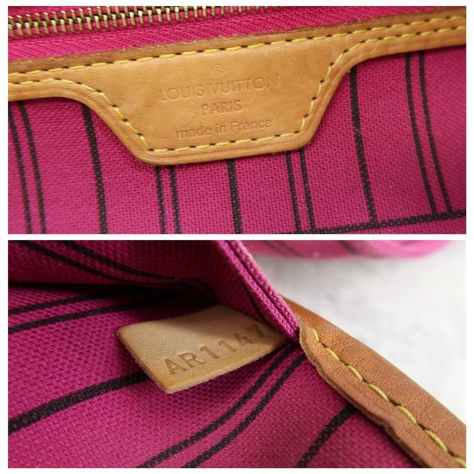Louis Vuitton Neverfull Mm Pivoine Pink Interior with Pouch Brown Monogram Tote