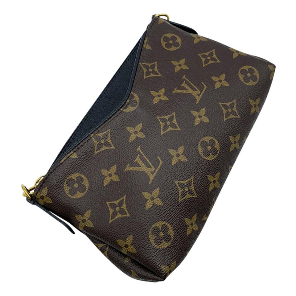 Louis Vuitton Pallas Clutch Black Monogram Canvas Shoulder Bag