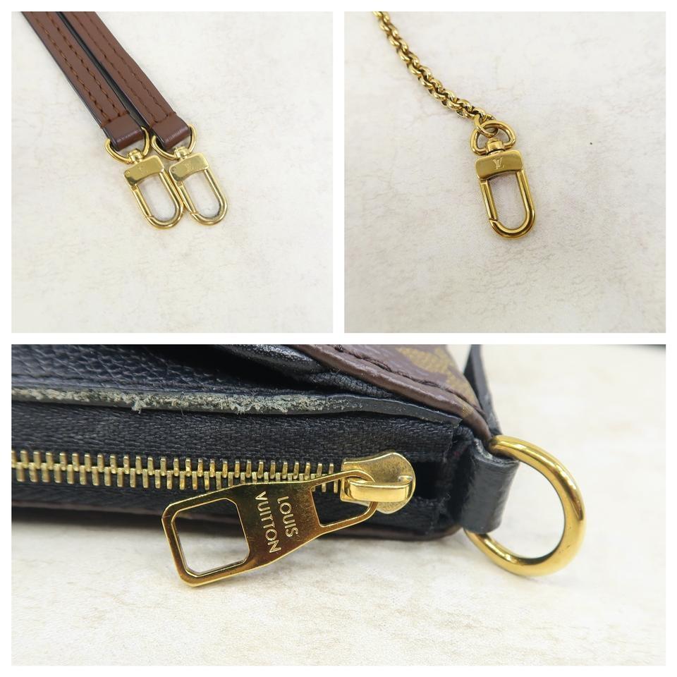 Louis Vuitton Pallas Clutch Black Monogram Canvas Shoulder Bag