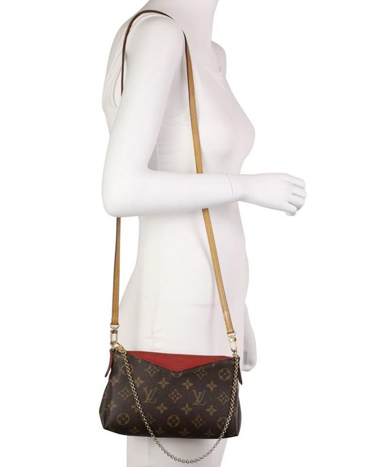 Louis Vuitton Pallas Clutch Brown Monogram Canvas Shoulder Bag