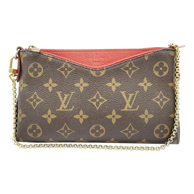 Louis Vuitton Pallas Clutch Brown Monogram Canvas Shoulder Bag