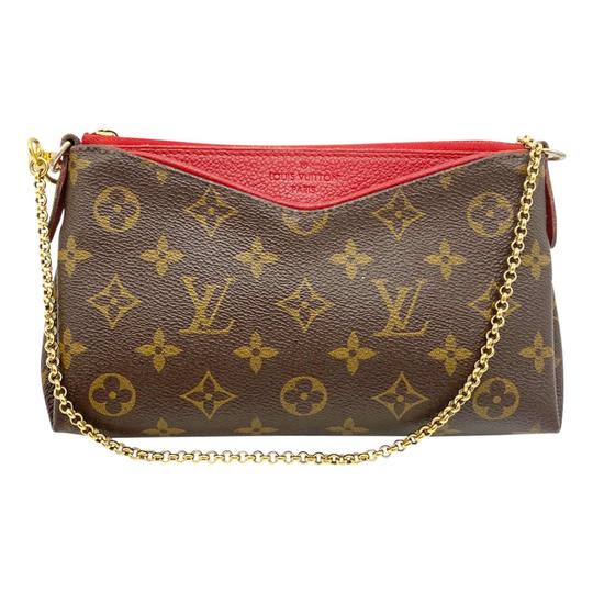 Louis Vuitton Pallas Clutch Cerise Red Monogram Canvas Cross Body Bag