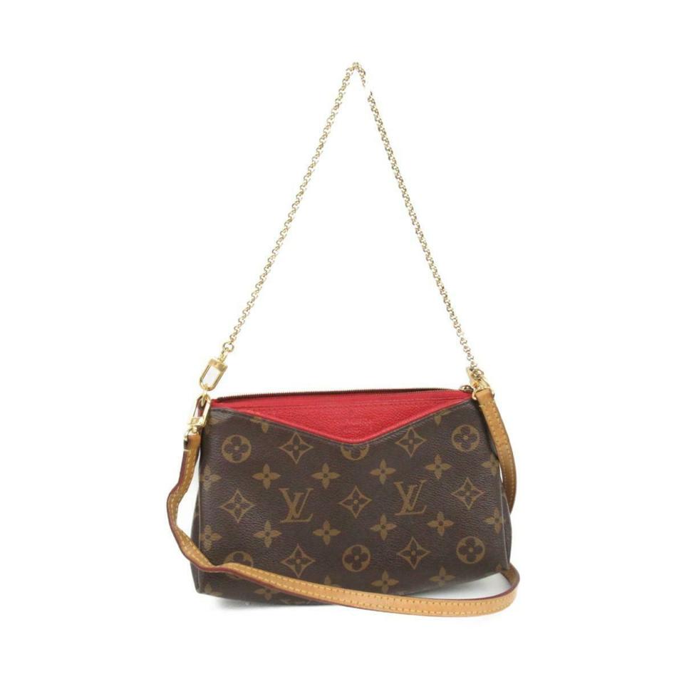 Louis Vuitton Pallas Clutch Monogram Red Canvas Shoulder Bag
