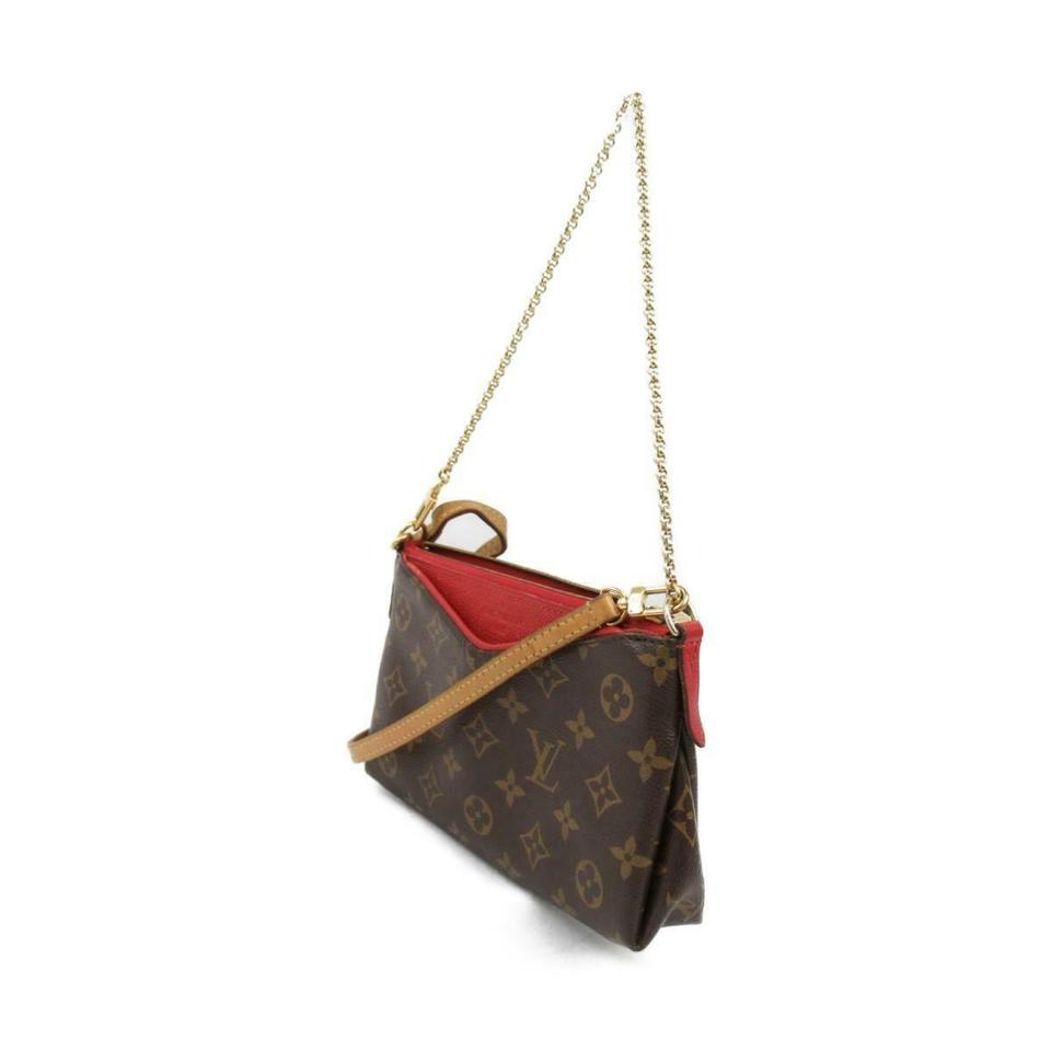 Louis Vuitton Pallas Clutch Monogram Red Canvas Shoulder Bag
