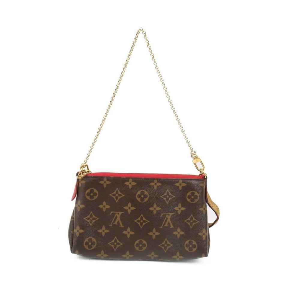Louis Vuitton Pallas Clutch Monogram Red Canvas Shoulder Bag
