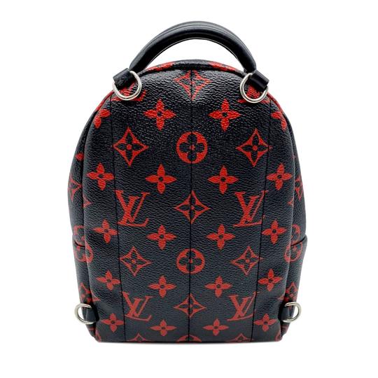 loui vuitton backpack black and red Louis Vuitton Palm Springs Mini Black Monogram Infrarouge Canvas Backp