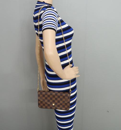 Louis Vuitton Pochette Félicie Wallet Brown Damier Ébène Canvas Cross Body Bag