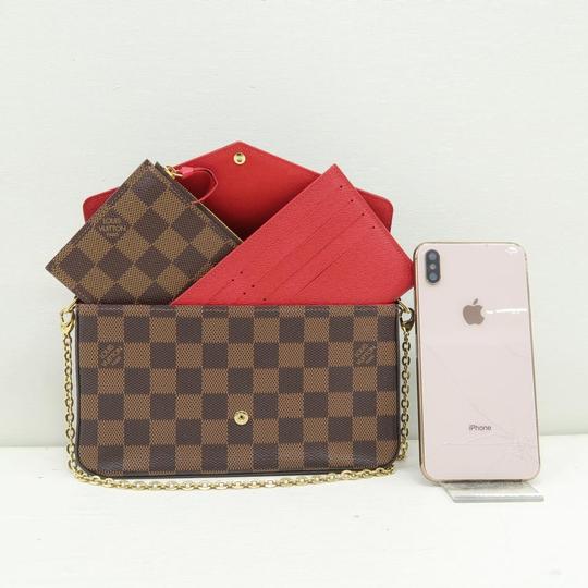 Louis Vuitton Pochette Félicie Brown Damier Ébène Canvas Cross Body Bag