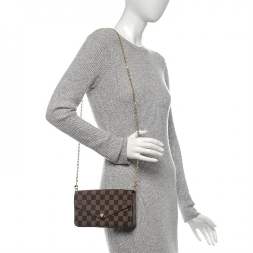 Louis Vuitton Felicie Pochette Damier Ebene Brown in Coated Canvas with  Gold-tone - US
