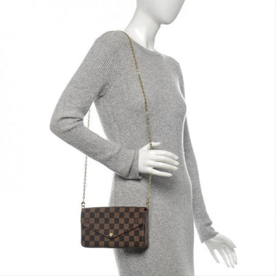 Louis Vuitton Pochette Felicie Brown Damier Ébène Canvas Shoulder Bag