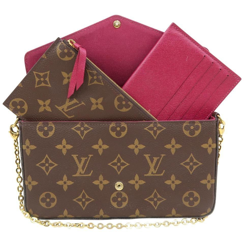 Louis Vuitton Pochette Felicie Brown Monogram Canvas Cross Body Bag