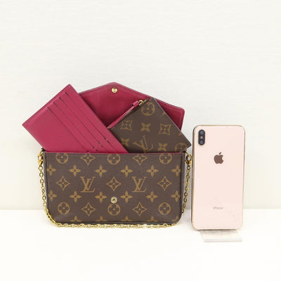 Louis Vuitton Pochette Felicie Brown Monogram Canvas Cross Body Bag