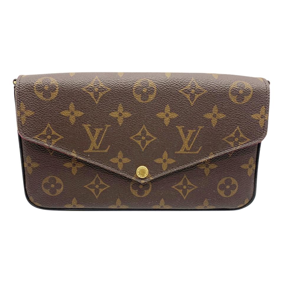 Louis Vuitton Pochette Felicie Chain Wallet Brown Monogram Canvas Shoulder Bag