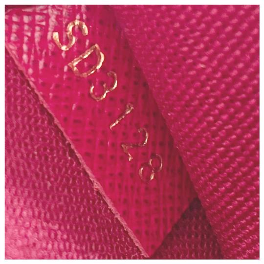 Louis Vuitton Pochette Felicie Chain Wallet Fuchsia Brown Monogram Canvas Cross Body Bag