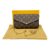 Louis Vuitton Pochette Felicie Chain Wallet Fuchsia Brown Monogram Canvas Cross Body Bag