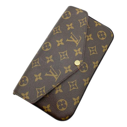 Louis Vuitton Pochette Felicie Chain Wallet Fuchsia Brown Monogram Canvas Cross Body Bag
