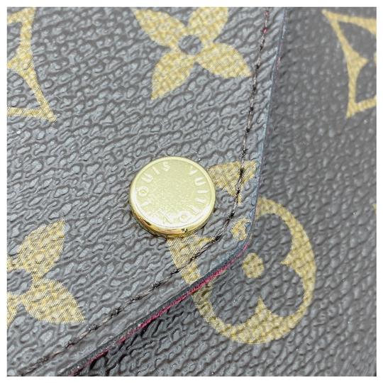 Louis Vuitton Pochette Felicie Chain Wallet Fuchsia Brown Monogram Canvas Cross Body Bag