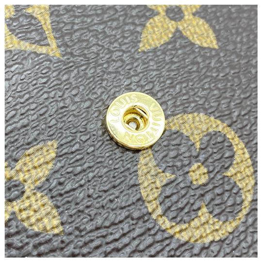 Louis Vuitton Pochette Felicie Chain Wallet Fuchsia Brown Monogram Canvas Cross Body Bag