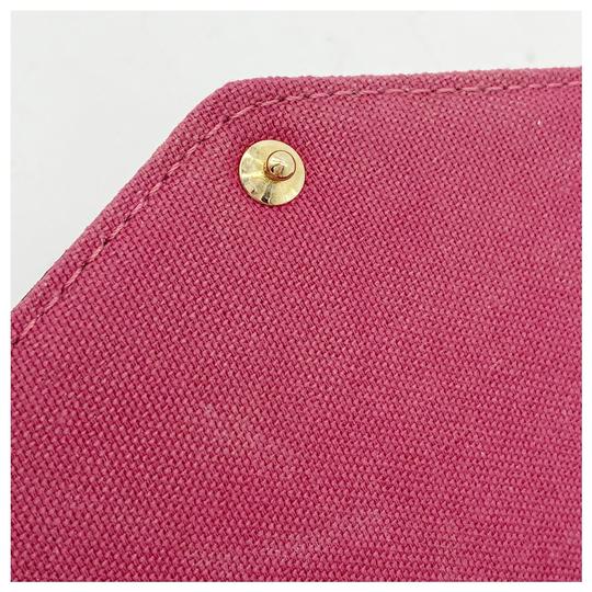 Louis Vuitton Pochette Felicie Chain Wallet Fuchsia Brown Monogram Canvas Cross Body Bag