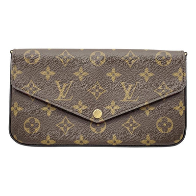 Louis Vuitton Pochette Felicie Fuschia with Inserts Brown Monogram Canvas Shoulder Bag