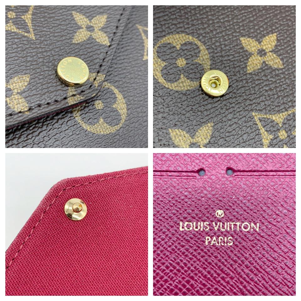 Louis Vuitton Pochette Felicie Fuschia with Inserts Brown Monogram Canvas Shoulder Bag