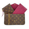 Louis Vuitton Pochette Felicie Fuschia with Inserts Chain Brown Monogram Canvas Shoulder Bag