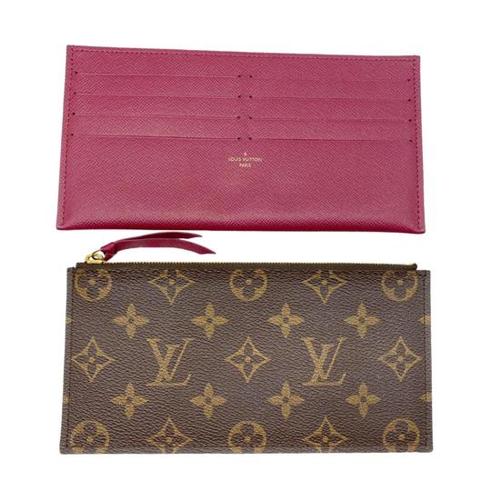 Louis Vuitton Pochette Felicie Fuschia with Inserts Chain Brown Monogram Canvas Shoulder Bag