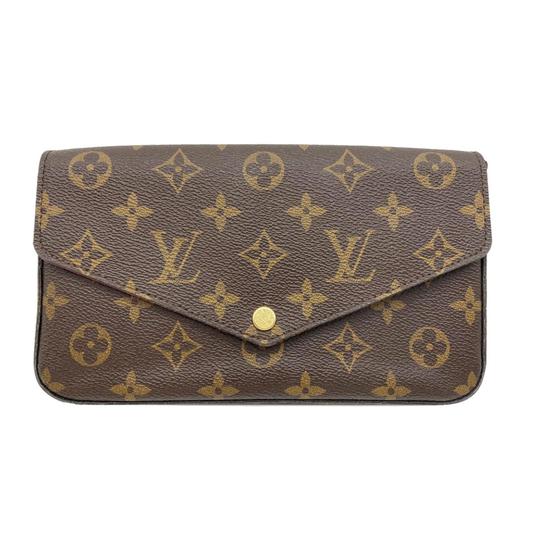 Louis Vuitton Pochette Felicie Fuschia with Inserts Chain Brown Monogram Canvas Shoulder Bag