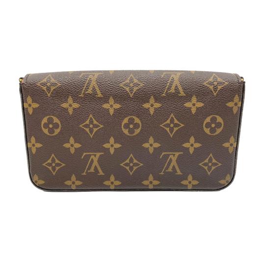 Louis Vuitton Pochette Felicie Fuschia with Inserts Chain Brown Monogram Canvas Shoulder Bag