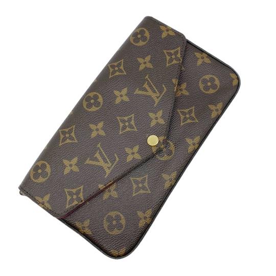 Louis Vuitton Pochette Felicie Fuschia with Inserts Chain Brown Monogram Canvas Shoulder Bag