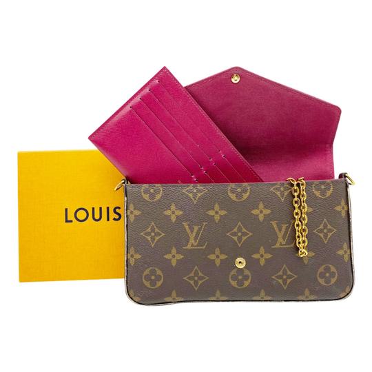 Louis Vuitton Pochette Felicie Chain Wallet Cross Body Brown Monogram -  MyDesignerly