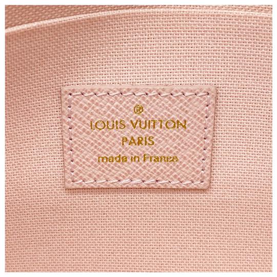 Louis Vuitton Pochette Felicie Rose Ballerine with Inserts White Damier Azur Canvas Shoulder Bag