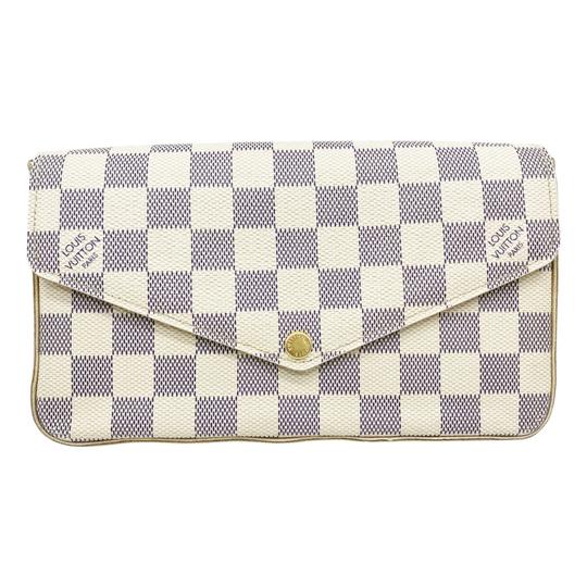 Louis Vuitton Pochette Felicie Rose Ballerine with Inserts White Damier Azur Canvas Shoulder Bag