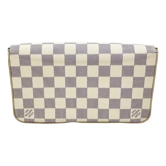 Louis Vuitton Pochette Felicie Rose Ballerine with Inserts White Damier Azur Canvas Shoulder Bag