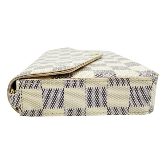 Louis Vuitton Pochette Felicie Rose Ballerine with Inserts White Damier Azur Canvas Shoulder Bag