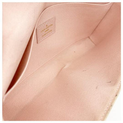 Louis Vuitton Pochette Felicie Rose Ballerine with Inserts White Damier Azur Canvas Shoulder Bag