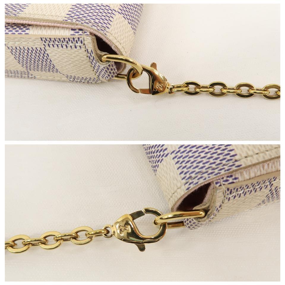 Louis Vuitton Pochette Felicie White Damier Azur Canvas Cross Body Bag