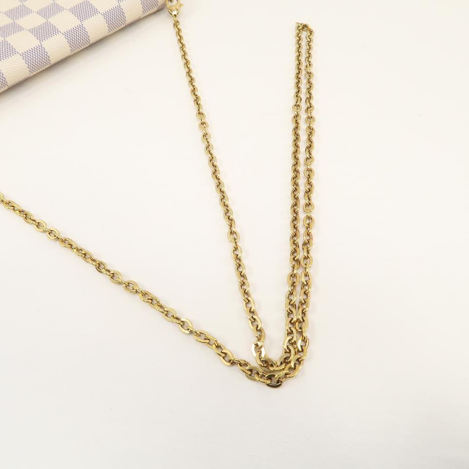 Louis Vuitton Pochette Felicie White Damier Azur Canvas Cross Body Bag